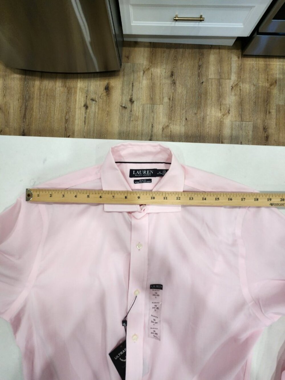 Lauren Ralph Lauren Dress Shirt Mens 16 34/35 White Pink Slim Fit NWT - Picture 6 of 13